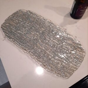 Silver Glass Serving Tray Display Dish